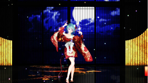 【MMD】Tda式改変ミクで回レ!雪月花